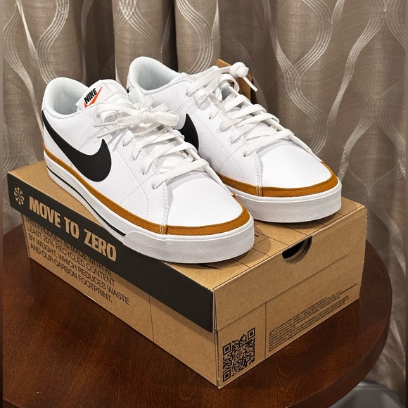 Nike Court Legacy Men’s Size US 11 Shoes DH3162 - 100 White Black Desert Ochre - Picture 7 of 7